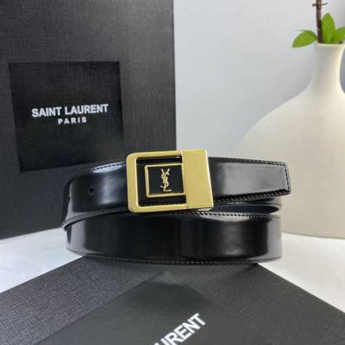 特 开春秀款Saint Laurent 圣罗兰女士腰带皮带 原厂真金电渡扣头，意大利原厂皮，宽3.0Cm，代购级