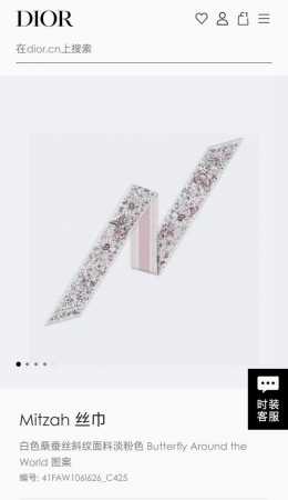 Christian Dior 标志提花条形图案 飘带 可与各种时尚造型搭配，无论系在颈部、手腕或手袋上，都是理想的点睛之笔，可与其他 Butterfly Aro - 点击图像关闭
