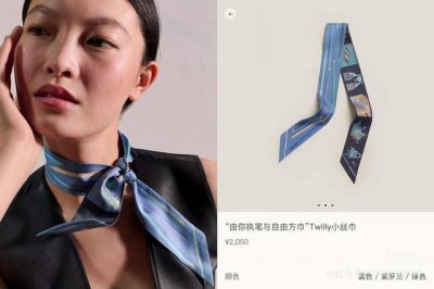 爱马仕Hermes“由你执笔与自由方巾”Twilly小丝巾。 Twilly真丝缎带 100%桑蚕丝 。 这款小巧的真丝配饰佩戴方式千变万化，可为您的日常造型增添