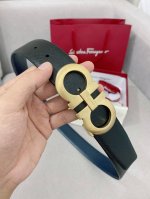 特 Ferragamo 官网同步更新，代购原单腰带，进口头层牛皮搭配真空电镀精品扣支持Nfc防伪验证，时尚百搭，宽度3.5Cm .