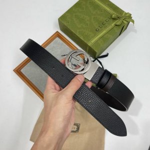 特 Gucci 古奇官网经典 正品规格 3.8Cm原版品质头层小牛皮压花 进口头层底 双G抛光旋转亮面扣