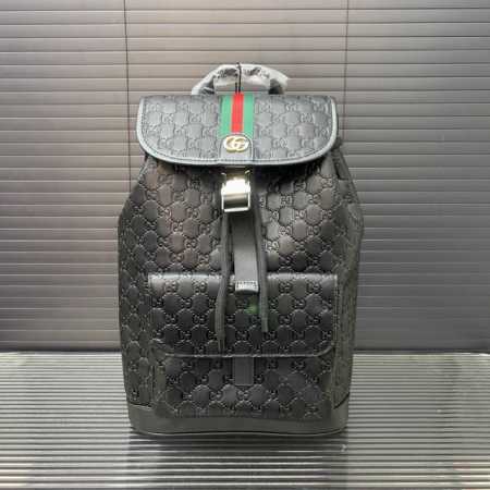 Gucci 古奇 印花双G 双肩包 背包 书包 男女通用 实物拍摄 原厂原版面料 配送防尘布袋 30 X 40 Cm。 - 点击图像关闭