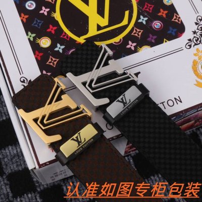 品名：Lv路易斯登原单 材料：百分百头层牛皮，保证真皮。专柜原单品质、做工精细，送人自用首选 包装： 请认准如图专柜包装，赠送打孔器，银联发票，宽度3.8Cm