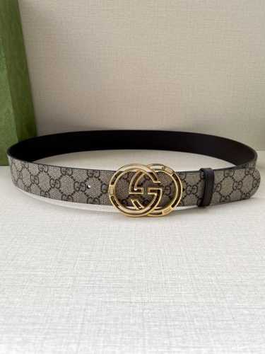 宽度4.0Cm Gucci Marmont系列每一季都会推陈出新 为灵感源于70年代的标志性Gg配件注入现代精髓 Supreme帆布印花 腰带反面采用咖啡色原版