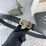 普拉达 特种皮腰带自动带系列 ，原厂五金精品不锈钢扣，手感柔软舒适 宽3.5Cm。