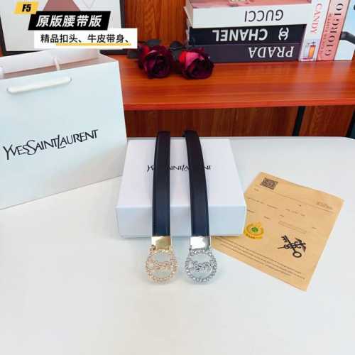 原版品质打孔 品牌：Ysl家 女款 颜色：黑 扣头：金 银 扣头：原版精品纯铜五金扣头 带身：原版牛皮 尺寸：宽约：2.5Cm 长约：95Cm-110Cm 类别