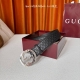 Gucci 经典款原版黑色压花面 搭配原版平纹底 精品钢扣 宽4.0 Cm 经典永不过时款 潮流大方 时尚百搭