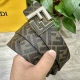 图片包装＋10 Fendi 芬迪 专柜同款 宽4.0Cm 双环正反用腰带 Ff按钉搭扣 深蓝色Cuoio Romano皮革材质 反面面料带有烟草黄和黑色Ff图案