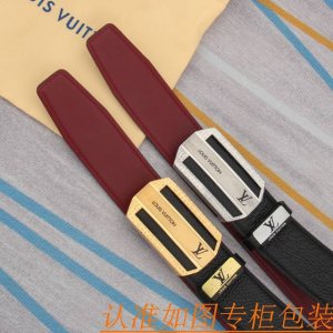 腰带皮带：Lv 路易威登原单牛皮皮带 男款皮带：材质百分百头层牛皮腰带保证真皮皮带，专柜原单品质、做工精细，时尚大牌，送人自用首选包装： 请认准如图专柜包装赠送