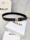 特 3.5Cm Bally 巴利双色手掌纹头层小牛皮 两面可用，配有金银字母扣头该皮带可调节，且能根据需要剪裁质量保证达到修身效果