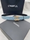 宽度3.0Cm Chanel 香奈儿 女士腰带皮带新款柔软的内衬进口小牛皮搭配精品镶钻钢扣金 银色扣。