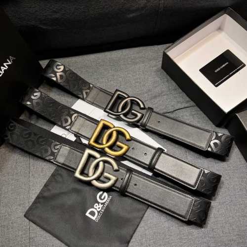 Dg 杜嘉班纳，宽4.0Cm Dolce&Gabbana 新款 男士织带印花腰带，搭配徽标搭扣 Lux 鞍皮腰带