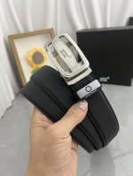 品名：万宝龙 Montblanc 自动带 材质：原单牛皮腰带 百分百头层牛皮腰带保证真皮，24K纯钢扣，专柜原单品质、做工精细，时尚大牌，送人自用首选 包装：