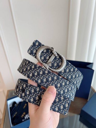 Dior 迪奥 加强版法国原厂皮料，Oblique小蓝布 黑色牛皮 品质毋庸置疑 没有更好 只有最好 尺寸3.5厘米