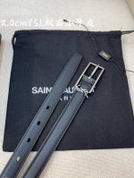 Ysl平纹顶级小牛皮软腰带 2.0Cm方形针铜Cassandre 标识腰带环