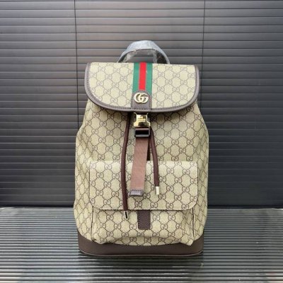 Gucci 古奇 印花双G 双肩包 背包 书包 男女通用 实物拍摄 原厂原版面料 配送防尘布袋 30 X 40 Cm。