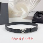 特 3.0Cm 香奈儿腰带，双面头层牛皮皮料，长度：.75.80.85.90.95.100欧，铜五金字母扣原版开模定制庆祝]