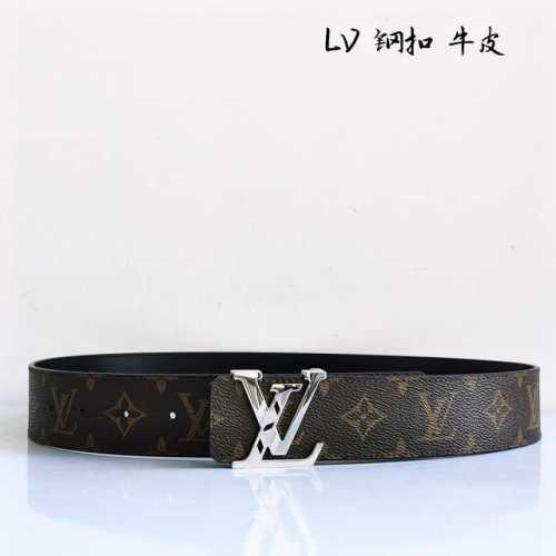 特 Lv[正] 男士腰带宽度4.0 进口双面牛皮 简单大方 佩戴效果非常不错 送礼自用最佳推荐