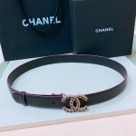 特 C Hanel 24 Cc树脂 链条 黄铜金属Logo搭扣 进口自然摔纹腰带 手感柔软 细腻 3.0Cm 自然摔纹每一条的纹理都无法统一、全凭手气完美主义者