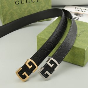 特P190 Gucci 头层牛皮 宽3.8Cm 官网同步，不锈钢金属标识，适合商务低调人士！自动扣款式