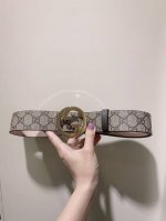 特 P150 Gucci古驰奢侈品男款双G带扣经典印花腰带皮带 411924 宽度4.0Cm