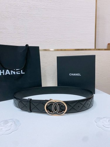 Chanel 24Cc Logo搭扣 黄铜金属进口胎羊皮菱格带身 头层牛皮底 手感柔软 细腻 3.8Cm