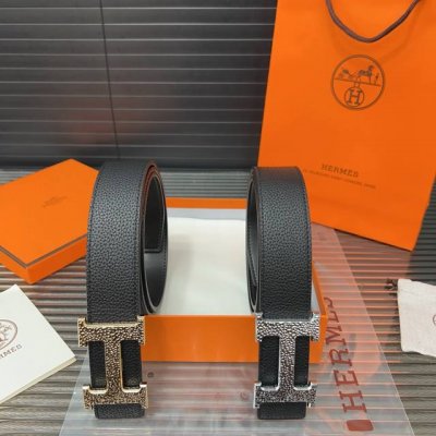 HermèS 爱马仕 牛皮腰带 男士经典款皮带 两色可选 时装搭配必备款 优质合金扣头 采用原厂牛皮带身 高品质全套包装 礼盒 礼袋 小票