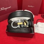 Ferragamo 菲拉格慕 支持Nxp芯片扫码 双面意大利进口原廠荔枝纹 非市面普通版本 精致镀鈀效果搭扣 寬度35毫米 該皮帶可調節 且能根據需要裁剪達到修