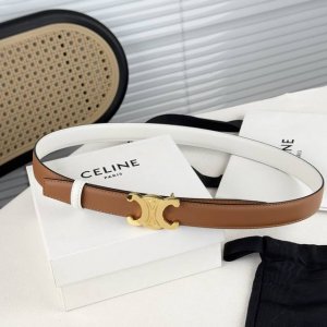 Celin E新品立体浮标扣女士腰带 意大利进口小牛皮 搭铜扣 宽度2.5双面佩