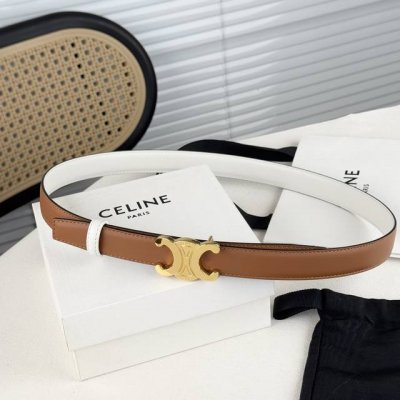 Celin E新品立体浮标扣女士腰带 意大利进口小牛皮 搭铜扣 宽度2.5双面佩
