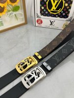 品名：Lv..路易..威登自动带 材质：原单牛皮腰带 百分百头层牛皮腰带保证真皮，24K纯钢扣，专柜原单品质、做工精细，时尚大牌，送人自用首选 包装： 请认准如