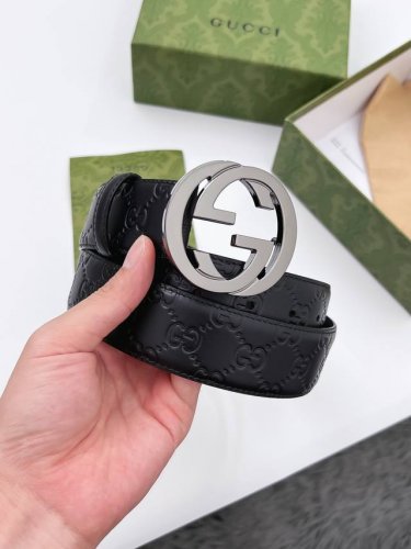 特 Gucci 4.0Mm 男款 双面原厂皮料 精品专柜扣头 高端品质 休闲百搭 专柜同款