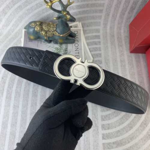 菲拉格慕 特种皮腰带系列 ，原厂五金精品不锈钢扣，手感柔软舒适 宽3.8Cm。
