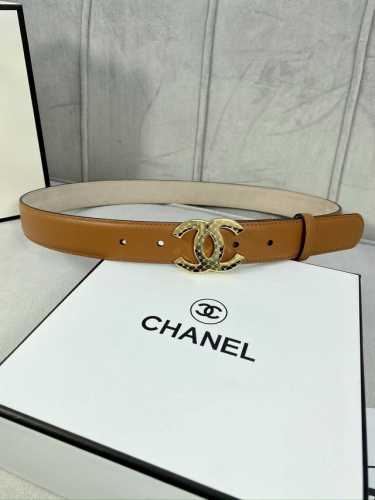宽度3.0Cm Chanel 香奈儿 进口柔软小牛皮金 银色花纹金属logo花纹钢扣。