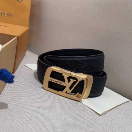 Louis Vuitton、独家Lv腰带 自动扣系列 钢五金 精致手工绘边 柔软舒适 宽3.5Cm。 - 点击图像关闭