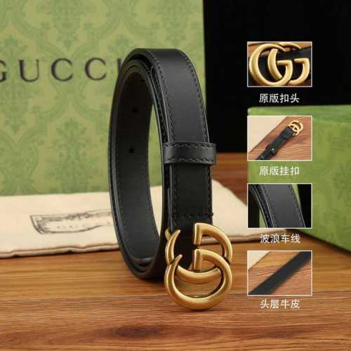 特 Gucci.古驰 全套包装 女款腰带 宽度2.03.0 两种宽度可供选择 经典爆款腰带，跑量款式，搭配复古铜扣