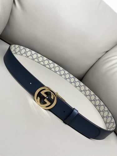 Gucci 古琦官网新款 3.7 最新寬度 雙面用 蘭色啡色黑蘭色進口帆布面料防水料 進口牛皮 非市場便宜 細節部分都會看得到