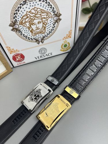 品名：范思哲 原单 自动带 材质：原单牛皮腰带 百分百头层牛皮腰带保证真皮，24K纯钢扣，专柜原单品质、做工精细，时尚大牌，送人自用首选 包装： 请认准如图专柜