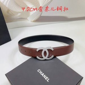 4.0Cm 香奈儿腰带，双面头层牛皮皮料，长度：.75.80.85.90.95.100.105.110欧，铜五金扣原版开模定制庆祝]