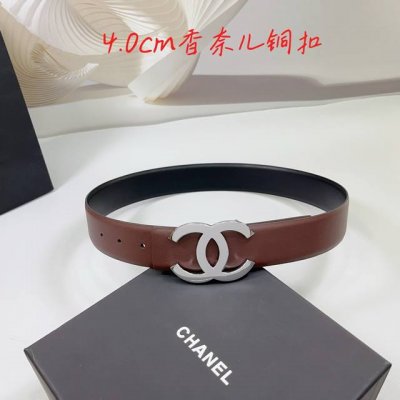 4.0Cm 香奈儿腰带，双面头层牛皮皮料，长度：.75.80.85.90.95.100.105.110欧，铜五金扣原版开模定制庆祝]