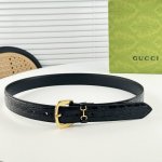 Gucci、马衔扣腰带，女士鳄鱼纹，3Cm