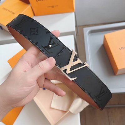 特 Lv.路易威登 全套包装 原版品质 代工厂货品 40Mm宽度 正品一体铸造五金钢扣，原厂皮料 双面原厂定制面料，区别市场货