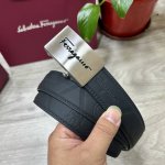 自动扣腰带］菲拉格慕 宽3.5Mm 双面进口头层牛皮制作 搭配经典钢扣 真材实料 时尚经典 做工精致 高端男士皮带 长度可裁剪100 125