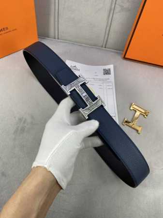 3.8宽 HermèS 爱马仕 专柜同款 精品抹油不锈钢扣 双面用腰带 双面头层原版皮 原版车线 原单品质 低调奢华 独树一帜的时尚休闲风格 - 点击图像关闭