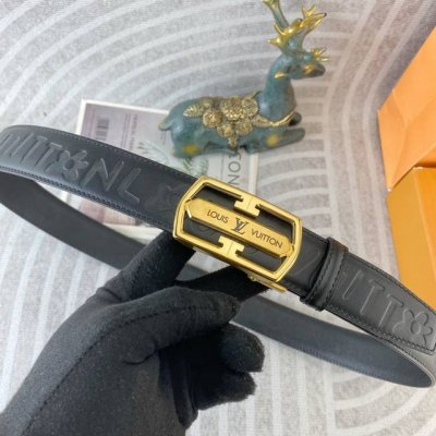 Lv 特种皮腰带自动带系列 ，原厂五金精品不锈钢扣，手感柔软舒适 宽3.5Cm。
