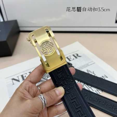 品牌： 范思硩 新款进口小牛皮，手感细腻柔软。搭配纯钢自动精品钢扣，宽度：3.5Cm - 点击图像关闭