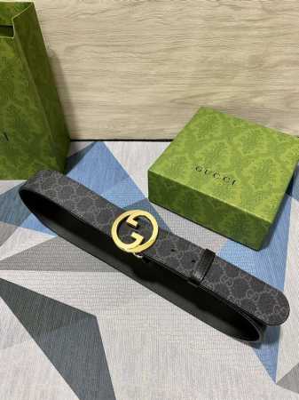 古奇 原单40Mm 带身采用进口面胶，进口硅胶底 原厂定制 新款专用，扣头采用精品纯铜扣，正品开版。专营专柜款！ - 点击图像关闭