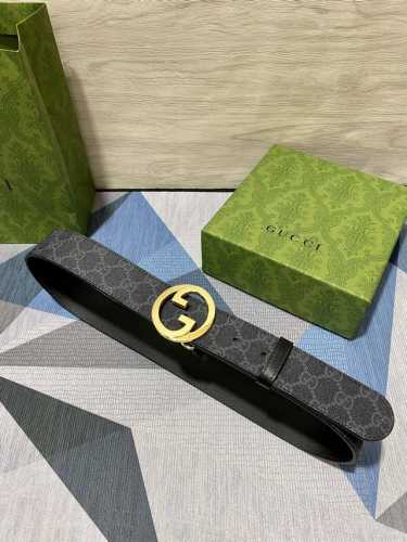 古奇 原单40Mm 带身采用进口面胶，进口硅胶底 原厂定制 新款专用，扣头采用精品纯铜扣，正品开版。专营专柜款！