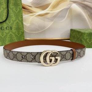 Gucci 3.0Cm 经典防水布料搭配头层牛皮底，经典双C挂扣，时尚百搭！