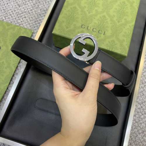 高端品质，实物拍摄 配全套礼盒 ：Gucci 專櫃最新升华版本 寬度38毫米 進口小牛皮壓花衬托稀缺的原廠意大利樹膏皮 搭配做工精緻的gg扣